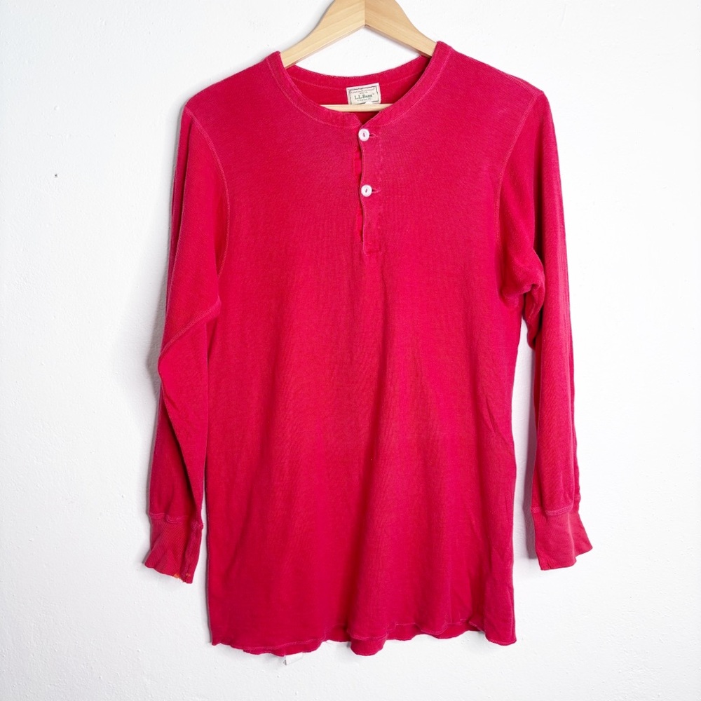 Vintage LL Bean 80s Two Layer River Driver’s Button Henley Size M/L